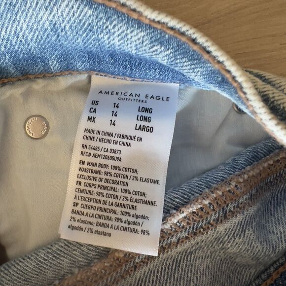 American Eagle Jeans Highest Rise 90’s Boyfriend Patchwork Destroyed Denim 14 - Picture 13 of 15